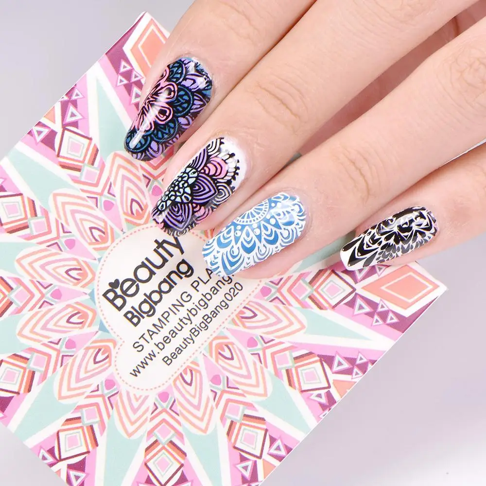 BeautyBigBang 1 шт. 6*6 см квадратная пластина для штампов в горошек мандала цветок тема