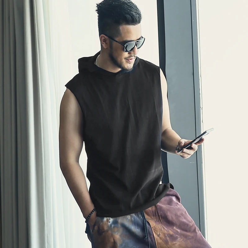Новая модная мужская футболка с круглым воротником Европейский спортивный жилет