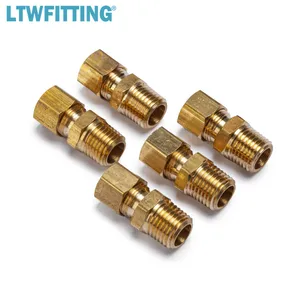 LTWFITTING Brass 5/16" OD x 1/4" Male NPT Compression Connector Fitting