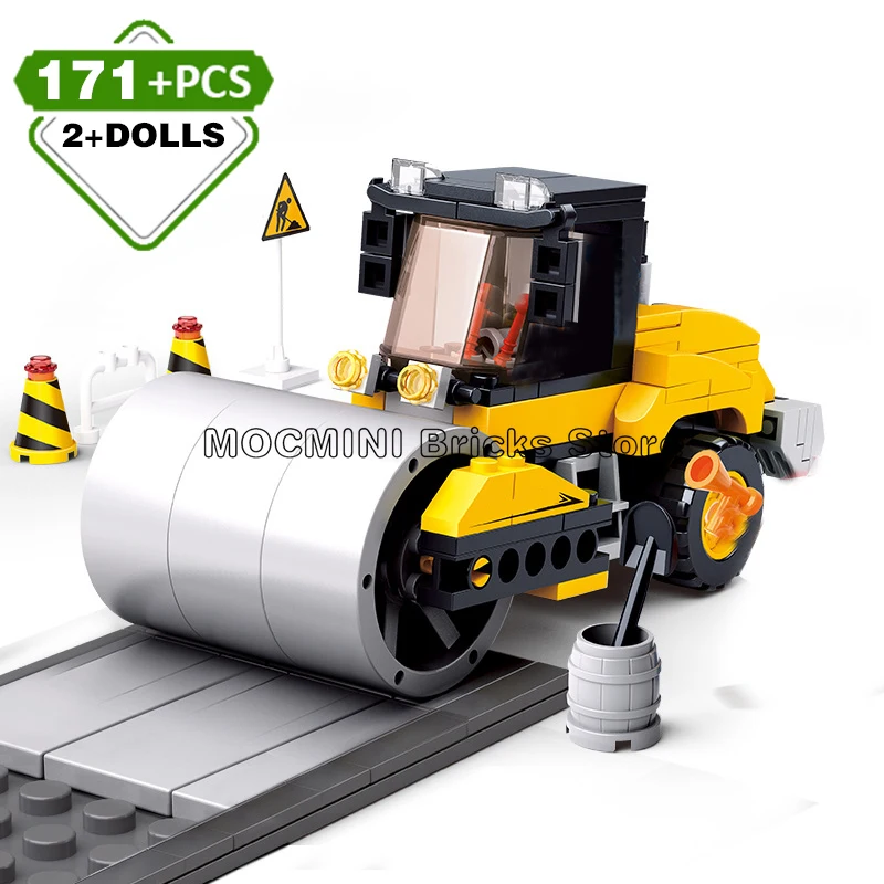 Конструктор Модель городской экскаватор кран бульдозер самосвал цементный