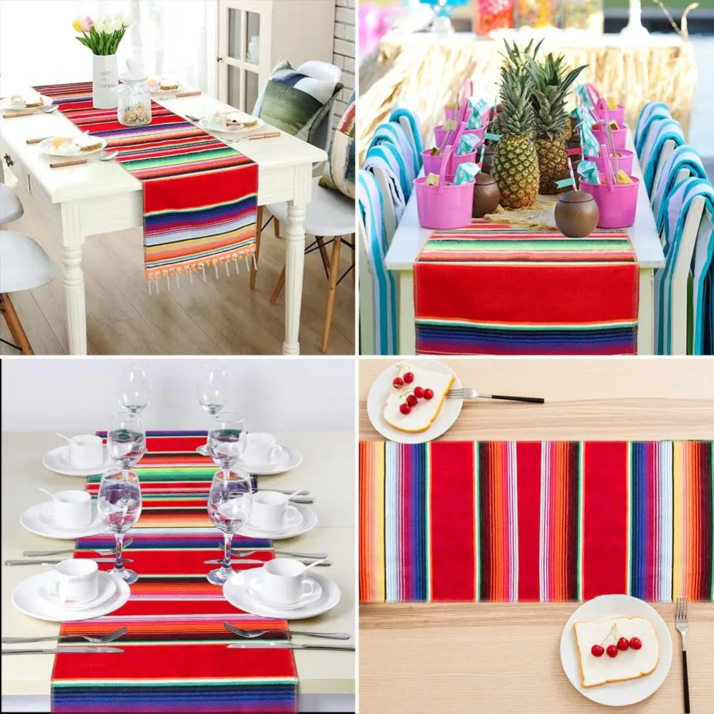 OurWarm мексиканские товары для вечеринок 215x35 см Serape хлопковая настольная дорожка