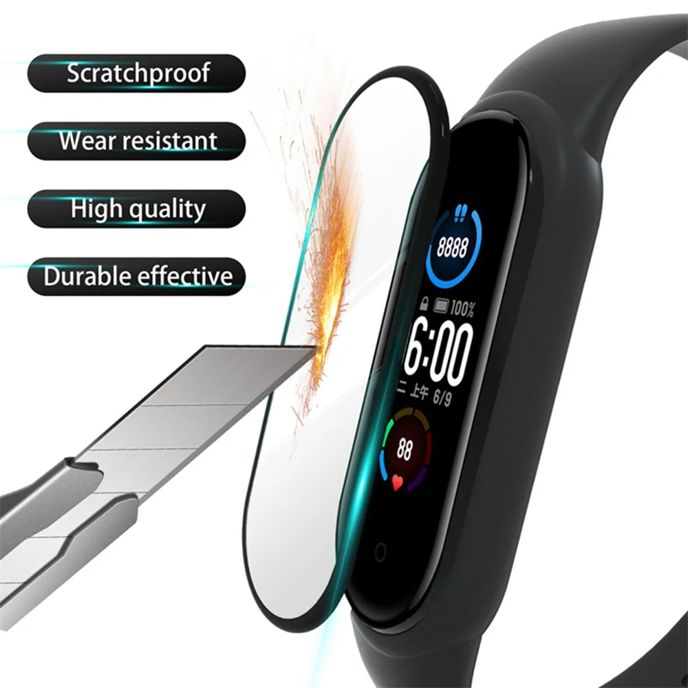 3D Изогнутые часы Защита экрана для Xiaomi Mi Band 5 Smartwatch защитная пленка из мягкого