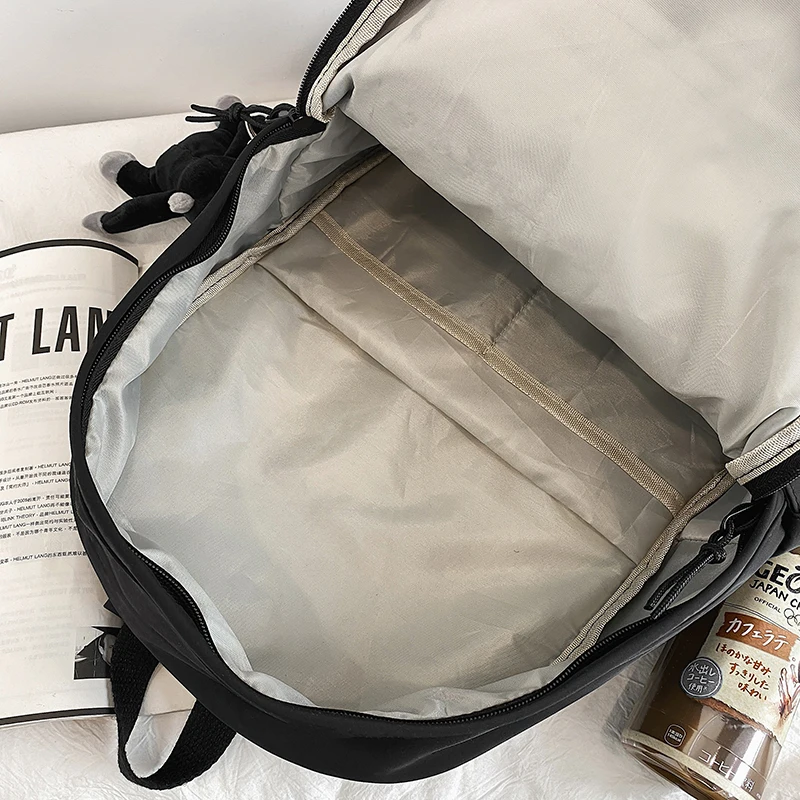 

Classic Fashion Female Backpack Kawaii Girl Waterproof School Bag Women Travel Mochila For College Bookbag Black Nylon Rucksack