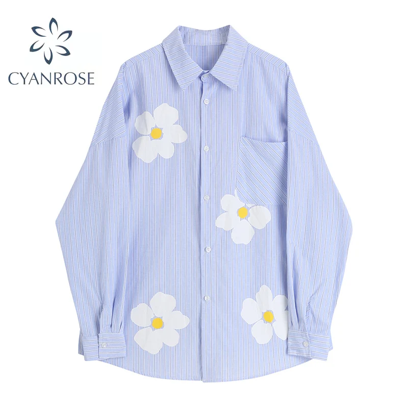 

Женская Осенняя блуза с длинным рукавом и цветочным принтом