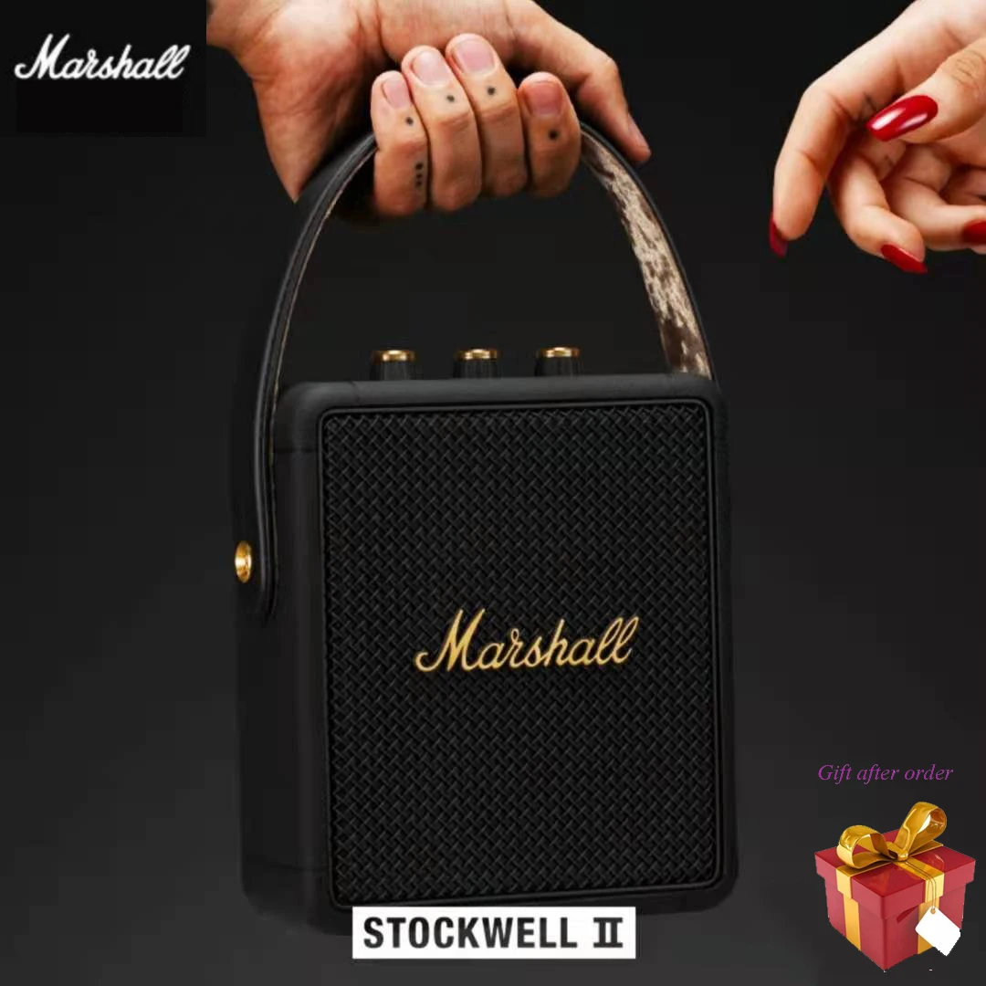 

Портативный Bluetooth-динамик Marshall Stockwell II 5.0, беспроводная уличная дорожная Колонка IPX4, водонепроницаемая колонка с глубокими басами и сабвуфер...