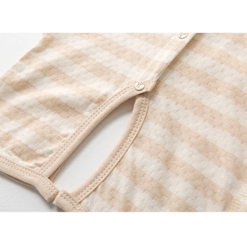 

Summer New Infant Short Sleeve Open Crotch Single-breasted Jumpsuit 0-24M Baby Boys and Girls Pure Cotton Comfortable Clothes