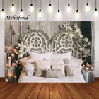 Фон для фотосъемки Mehofond Рождественская кровать Ретро деревянная кровать голова дети семейвечерние Портрет фон реквизит для фотостудии