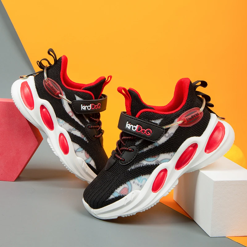 

New Cool Jogging Walking Sneakers Girls Hook & Loop Boy Sport Shoes Light Weight Sneakers For Kids Mesh Children Running Shoes