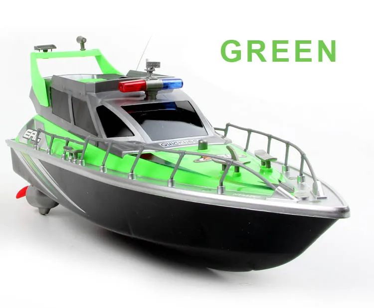 GREEN Радиоуправляемая лодка скоростная лодка 1:20 2875F 4 CH зарядная модель игрушки полицейская скоростная игрушечные лодки модель дети ребенок Лучший подарок игрушки - Цвет: GREEN