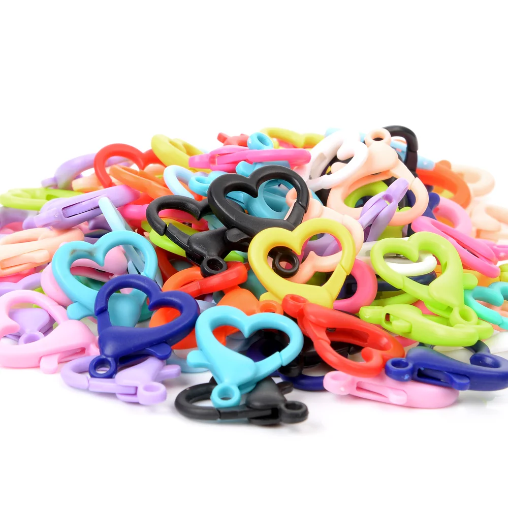 Смешанные пластиковые застежки в форме сердца 20 шт. 27 х2 2 мм концевые разъемы для