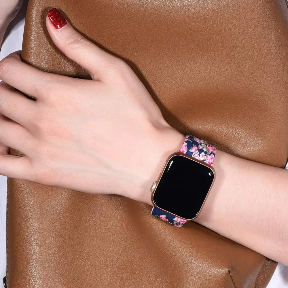 Ремешок с принтом для Apple watch 4 5 band 44 мм 40 мм iWatch 42 мм 38 мм силиконовый спортивный браслет ремешок Apple watch 4 3 2 1 Series 38