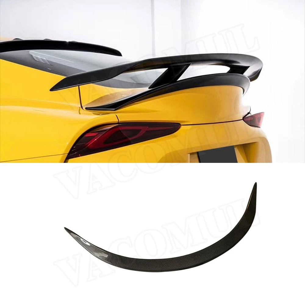 Для Toyota Supra карбоновый спойлер заднего багажника крыла черная отделка 2019 - 2020 FRP