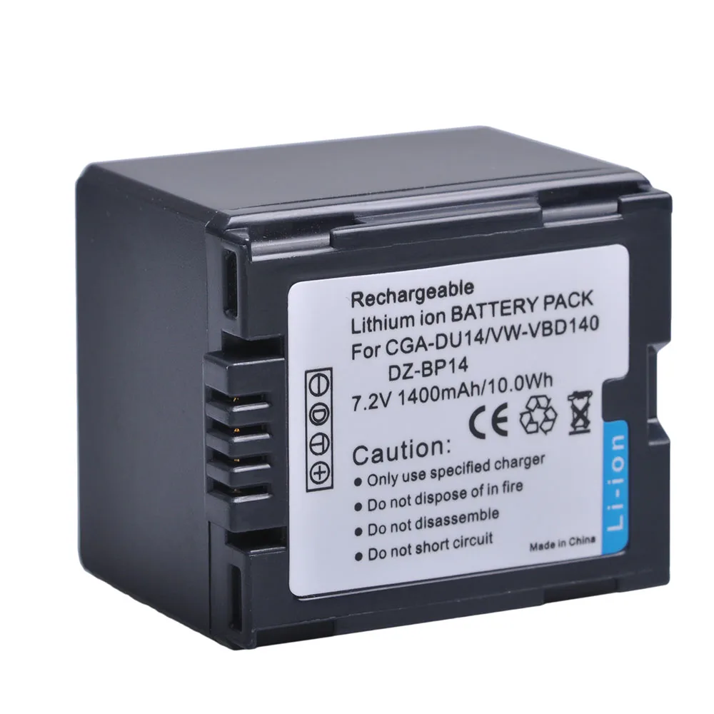 

VW-VBD140 DZ-BP14 VW VBD140 CGA DU14 DZ BP14 CGADU14 Li-ion Battery Bateria for PANASONIC DU06 DU07 NV-GS10 CGADU14 CGA-DU14