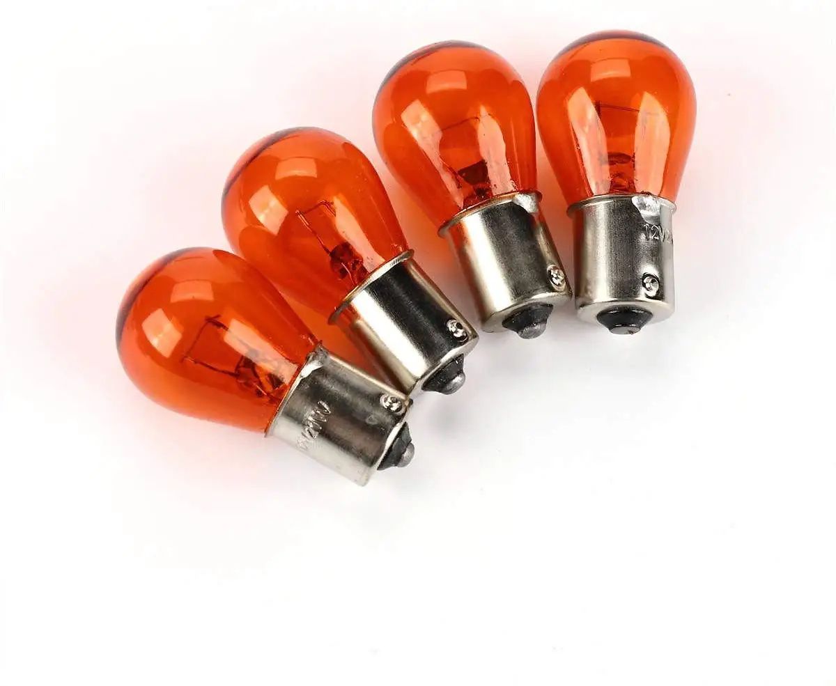 

4pcs 3 1/4" Black Smoked Harley Turn Signal Lens Lenses Kit W/Amber Bulb For Harley Davidson Electra Glides Road King