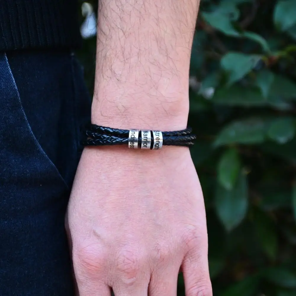 Новый горячий Подгонянный Алфавит имя бисерный браслет титана стальной тканый