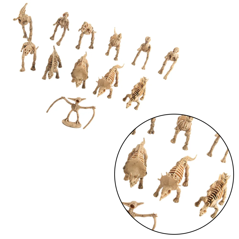12PCS Mini Dinosaur Model Decor Jurassic Adornments Lifelike Ornament Simulated Skeleton | Игрушки и хобби