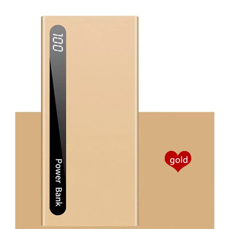 Внешний аккумулятор 30000 мАч ультра-тонкий мобильный внешний ЖК-цифровой дисплей