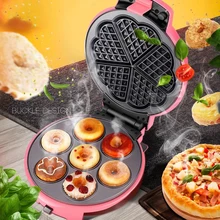 Household Electric Waffle Maker Mini Automatic Waffle Cake Baking Machine with Replace Plate Non-stick Plates 220V EU Plug