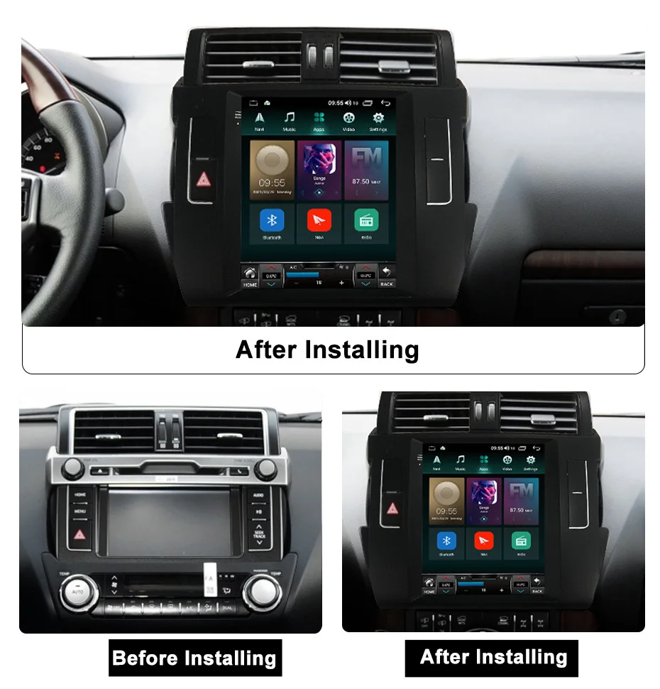 NaviFly Android 11 для Toyota Land Cruiser Prado 150 2013 - 2017 Tesla Style автомобильное радио мультимедийный