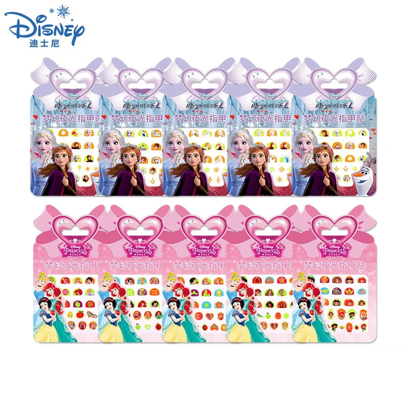 Холодное сердце для девочек 2 платья Эльзы и Анны свечение ногтей в темноте