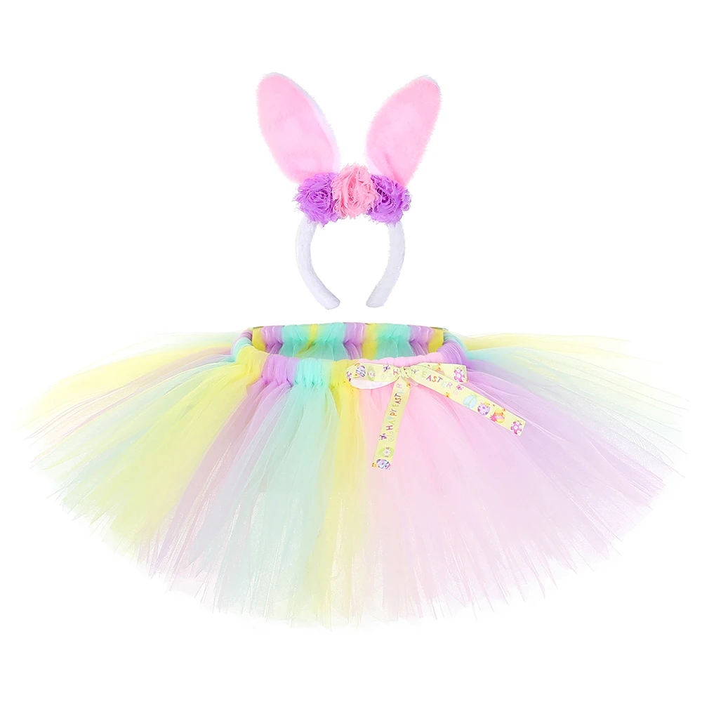 Пасхальный кролик юбка пачка для девочек с повязкой на голову детская вечеринка