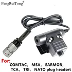 Тактическая PTT для COMTAC MSA EARMOR TCA TRI NATO plug гарнитура, для планшетов, тактическая 6-контактная рация