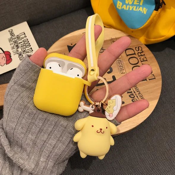 Японская Милая мультяшная гарнитура чехол для AirPods Cinnamoroll Melody Kuromi Buzz Toy беспроводной Bluetooth наушники чехол s с подвеской - Цвет: Yellow 2