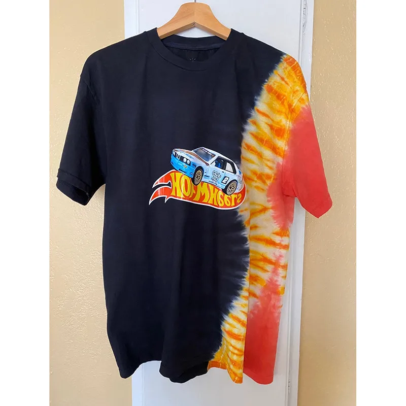 2020ss Astroworld Трэвиса Скотта Джека Мальчики Hotwheels галстук гонки краситель Тройник