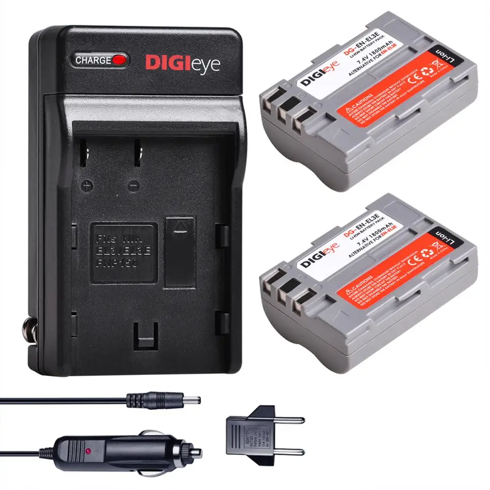 

EN-EL3E ENEL3E Battery + Charger Kits for Nikon D50 D70 D70s D80 D90 D100 D200 D300 D300S D700 D900 Digital Camera