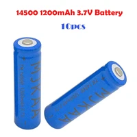 10pcs antcdj 14500 aa 1200mah 3 7v rechargeable batteries lithium li ion battery suitable for laser pointer led flashlight 2a