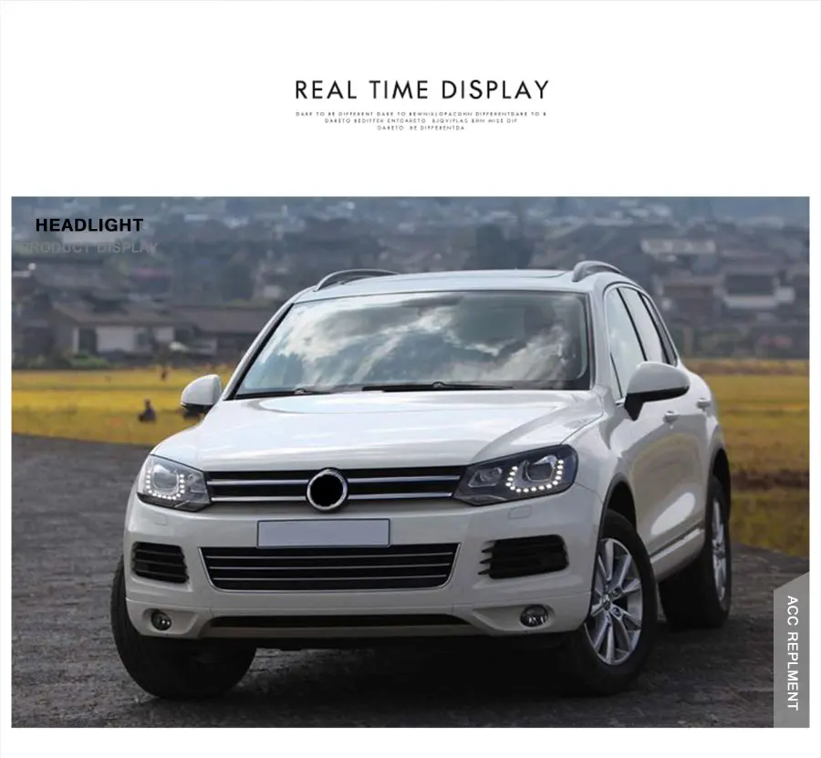 2 шт. светодиодный фары для Volkswagen Touareg 11-14 светодиодный автомобильный фонарь ангельские глазки ксенон HID комплект Противотуманные фары светодиодный дневные ходовые огни
