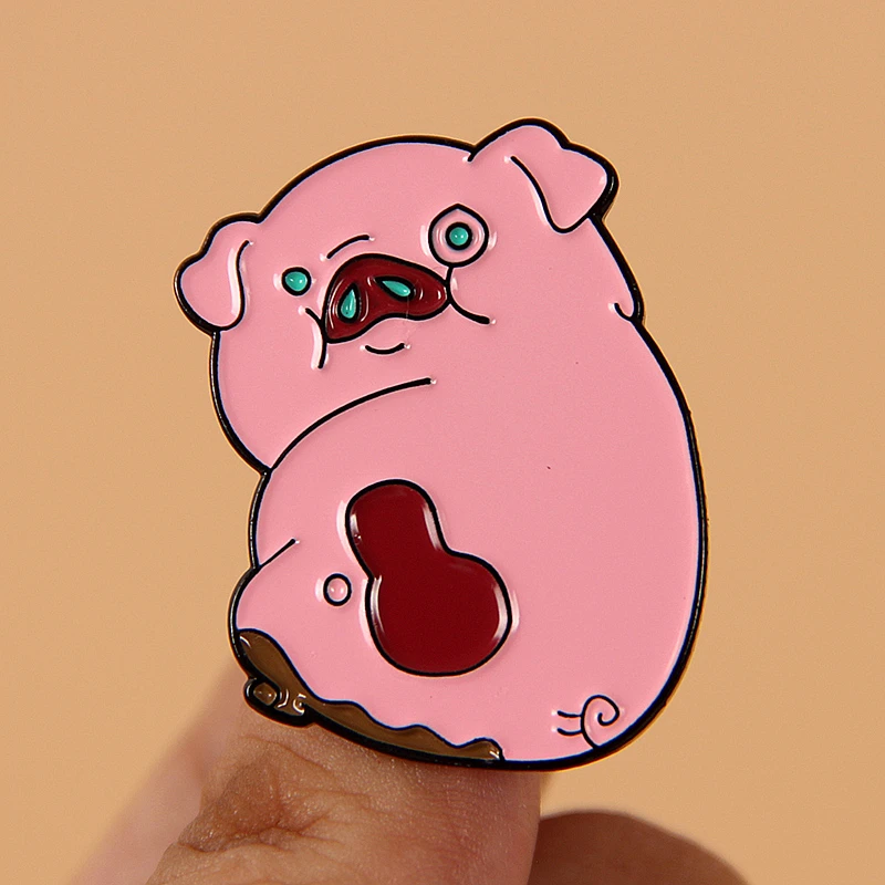 

Cartoon Anime Waddles Pink Pig Enamel Brooch Pin Lapel Hard Metal Pins Brooches Badges Exquisite Jewelry Accessories Gifts