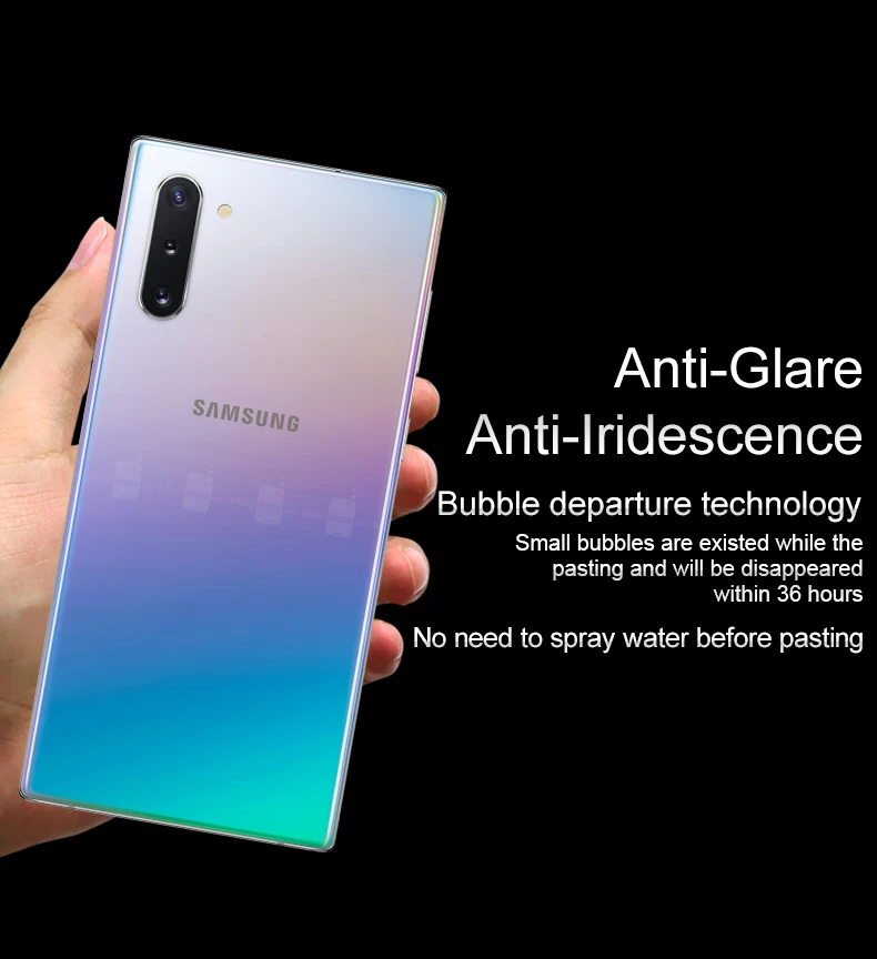 Imak гидрогель пленка для samsung Galaxy Note 10 плюс сзади спереди Экран защитный прозрачный Олеофобное