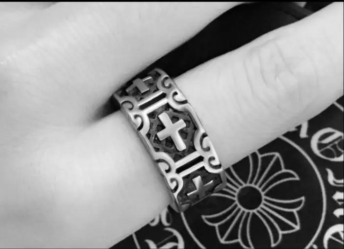 Крест религия кольцо для мужчин сплав Байкер Готический ювелирные изделия в