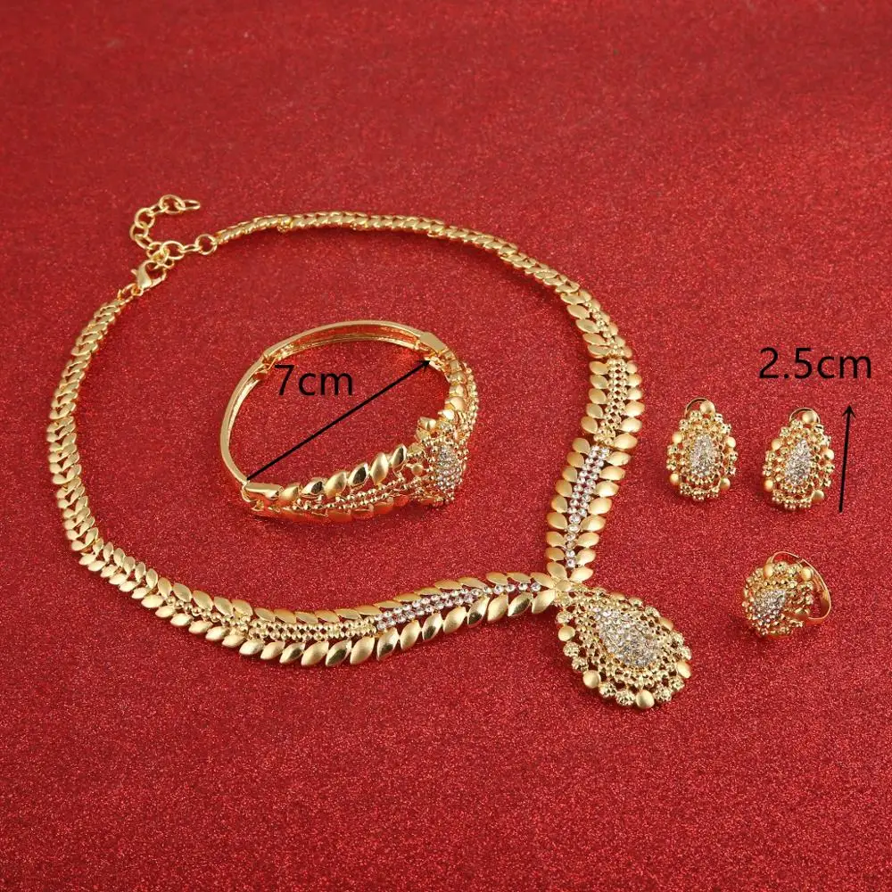 Ювелирный Комплект из колье и серёг под золото 24 к | Украшения аксессуары