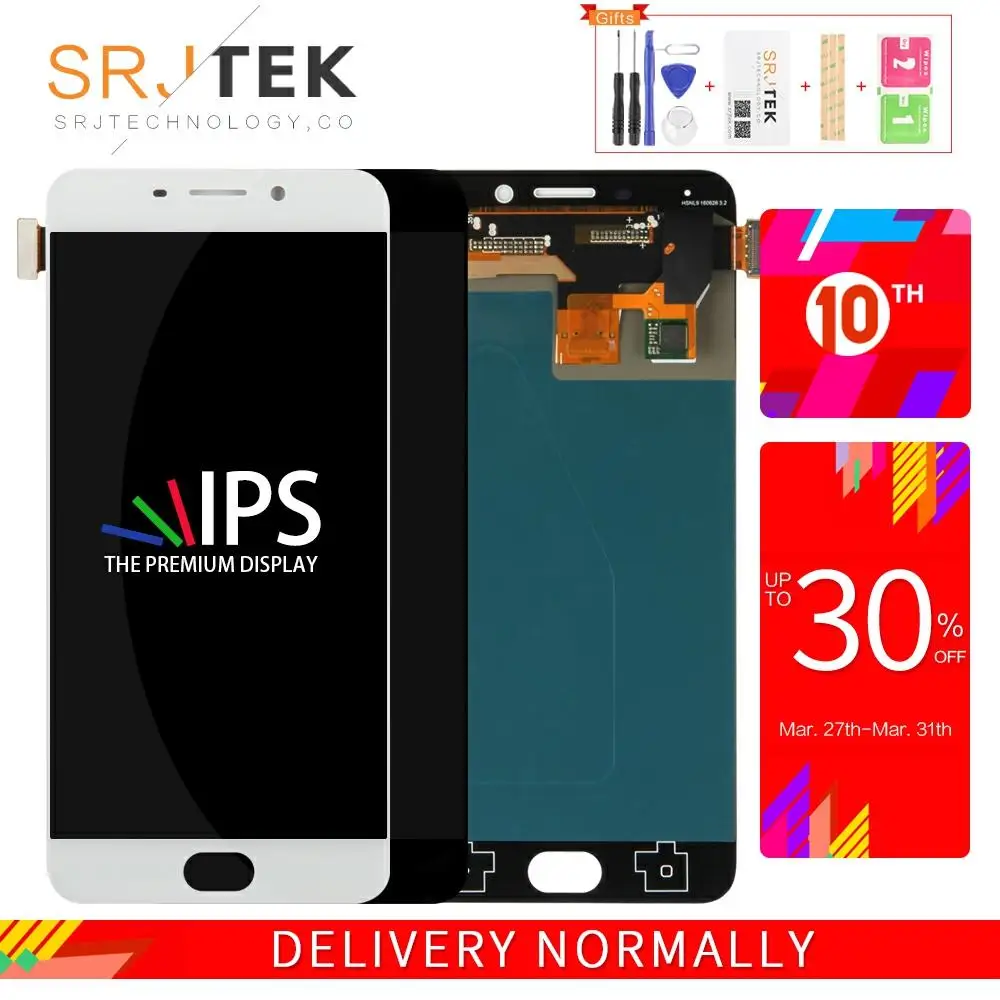 IPS 5 &quotR9 LCD для OPPO F1 Plus R9 R9m R9tm X9009 кодирующий преобразователь сенсорного экрана в