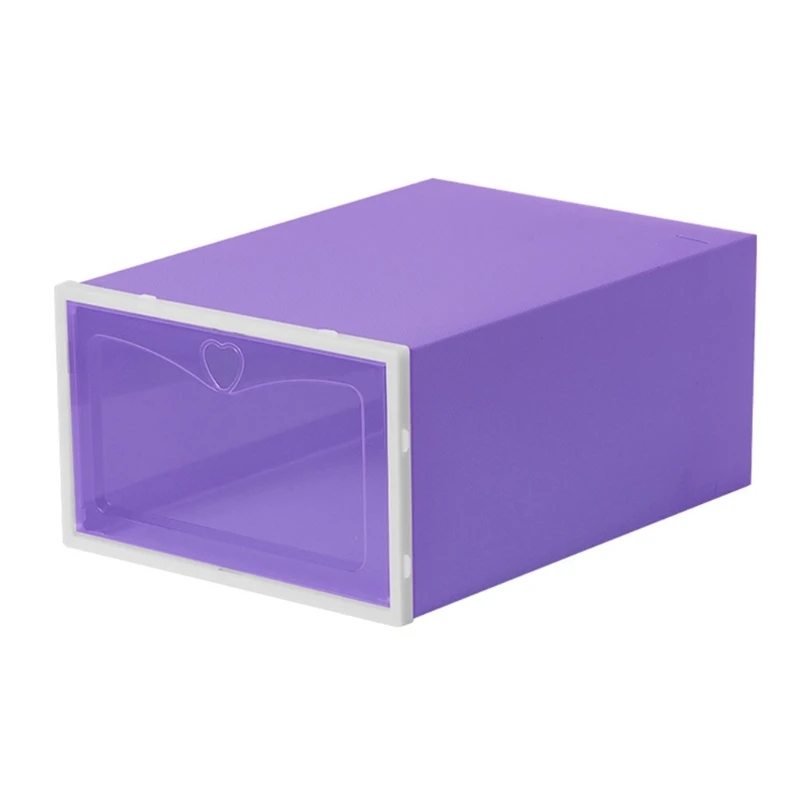 

X37E 4pcs Flip Shoes Box Drawer Case Clear Plastic Stackable Shoe Storage Organizer Containers for Women Men