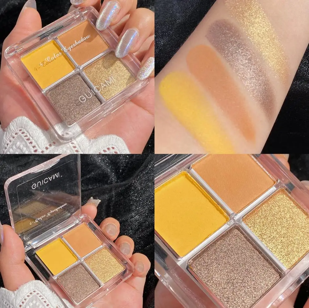 

4 Color Glitter Shimmer Matte Eyeshadow Pallete Metallic Diamond Pigmented Eyeshadow Palette Pearlescent Makeup Palette Cosmetic