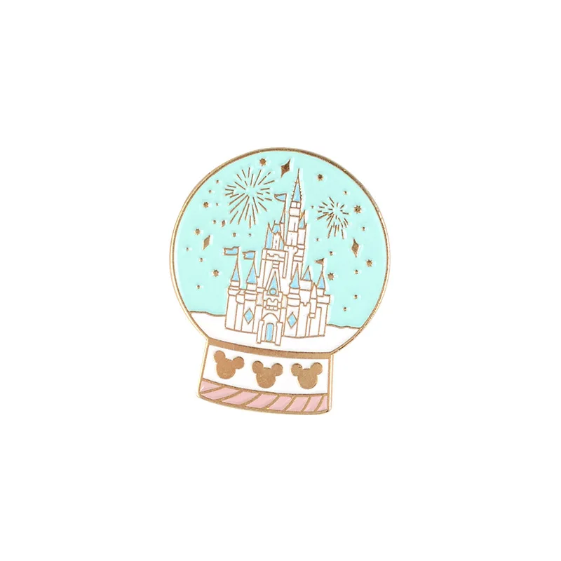 Cartoon badge crystal ball castle palace metal brooch all-match clothing accessories cute clothing shoulder bag decorative pins