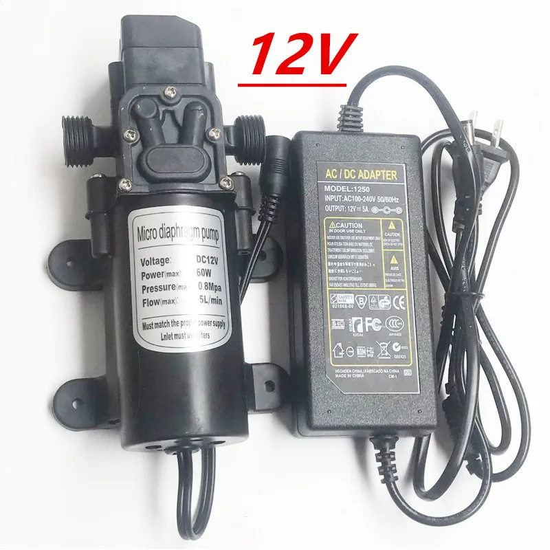 

12V сельскохозяйственный Электрический водяной насос с черными микро Высокое Давление мембранный Водяной опрыскиватель автомойки