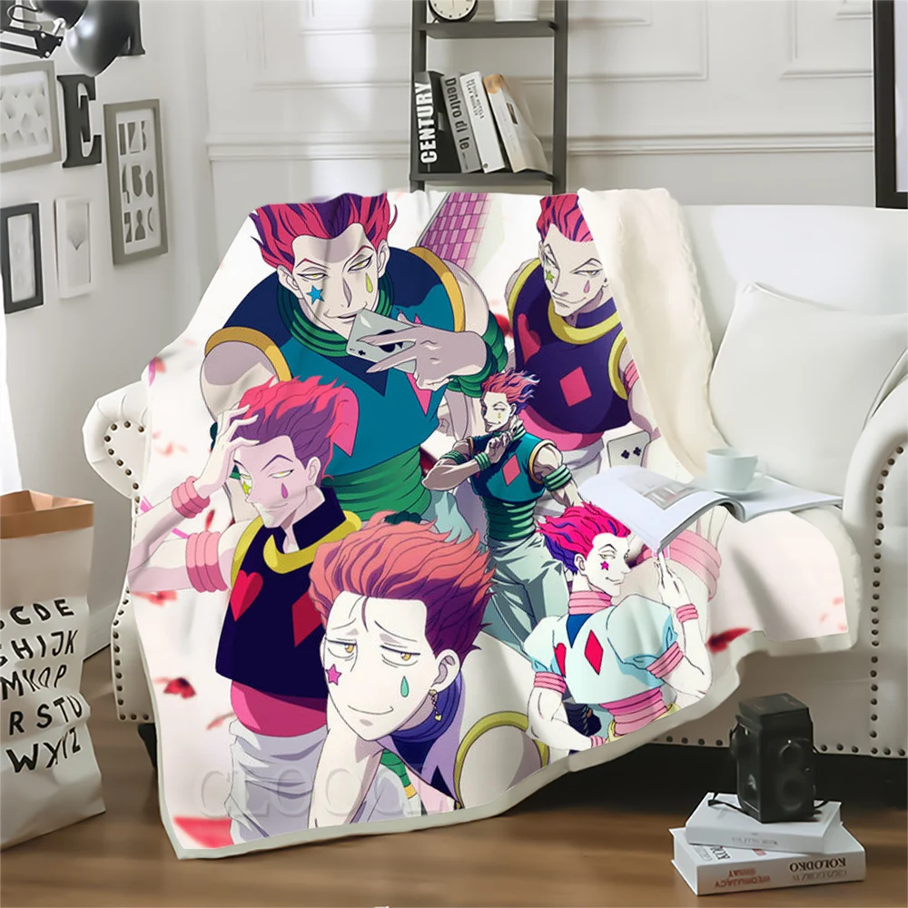 

Anime Hunter X Hunter Blanket 3D Printed Fashion Blanket Sofa Travel Throw Blankets Boy Girl Bedding Double Layer Quilts