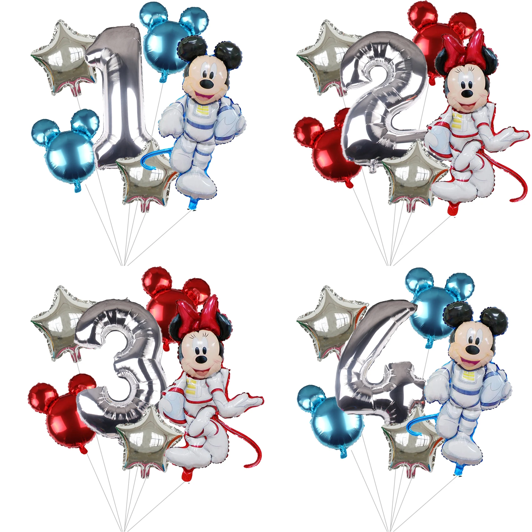 

6pcs Disney Mickey Mouse Minnie Balloons 32-inch Number Balloons Baby Shower Birthday Party Decorations Children's Toy Gifts