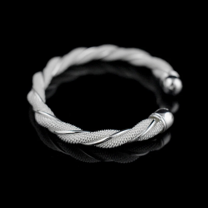 Лидер продаж модный плетеный посеребренный браслет с изменяемым размером
