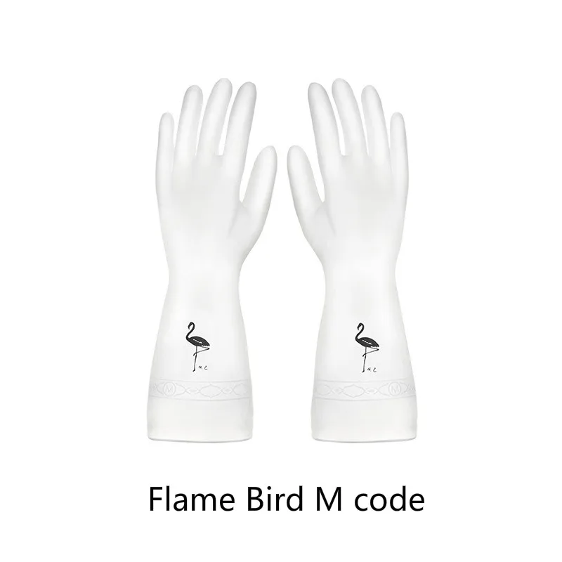 Flame Bird M code Кухонные перчатки для мытья посуды латексные перчатки экологически безопасные Волшебные Перчатки Водонепроницаемые износостойкие тонкие перчатки для чистки - Цвет: Flame Bird M code