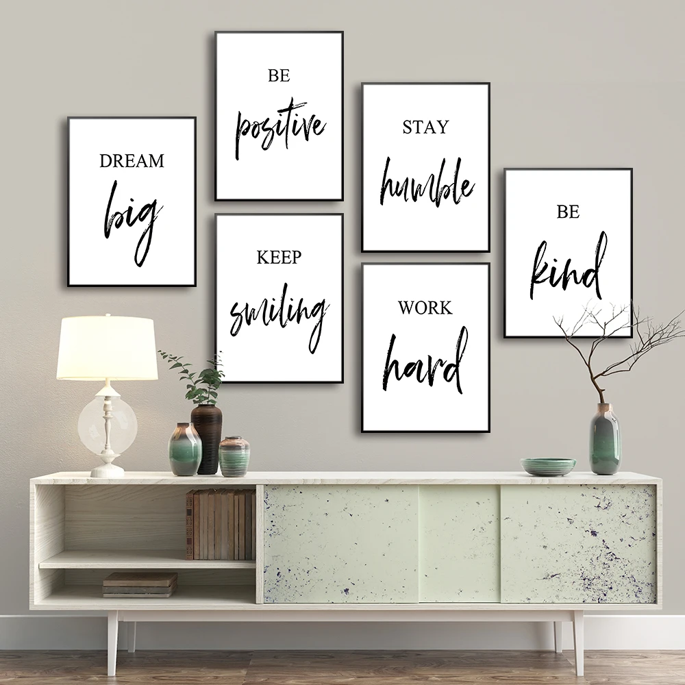 

Positive energy inspirational quotes livingroom decor poster canvas art
