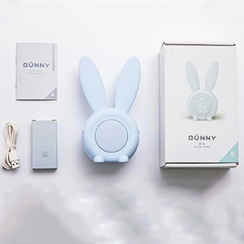 

Cartoon Cute Rabbit Night Light USB Rechargeable Smart Sensor Clock Desk Lamp LED with Temperature Calendar Children's Gift