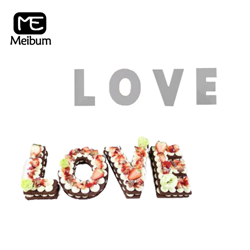 Meibum ПЭТ Пластик любовь 4 буквы формы торт ко дню Святого Валентина Свадебный крем