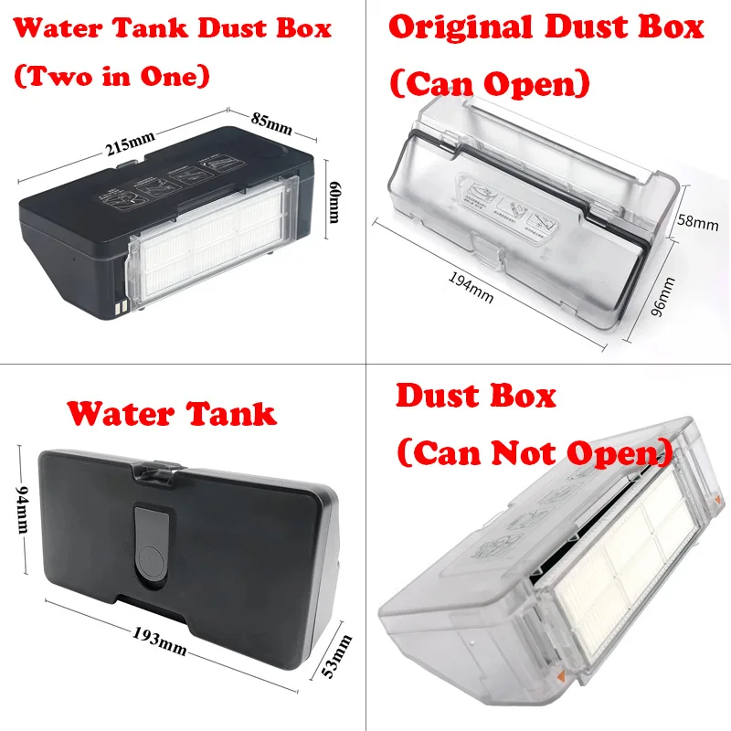 

For Xiaomi Mijia Mop Pro STYTJ02YM / VIOMI V2 PRO / V3 Robot Vacuum Cleaner Water Tank Dust Box 2 in 1 DustBox WaterTank Parts