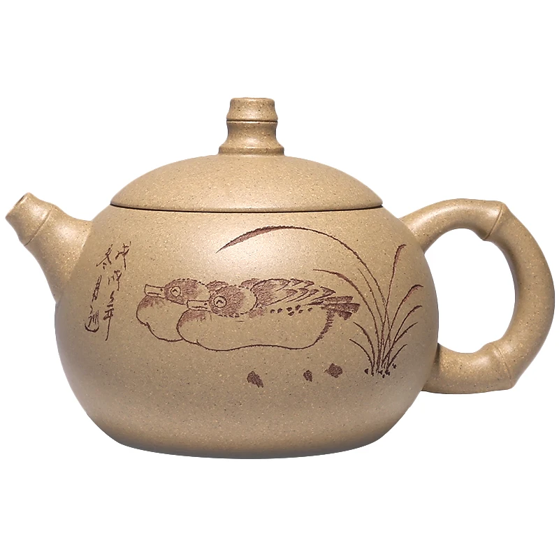 

a pot of the yixing ore recommended xi shi pure hand carved painting period of mud bamboo xi shi xi shi pot the teapot