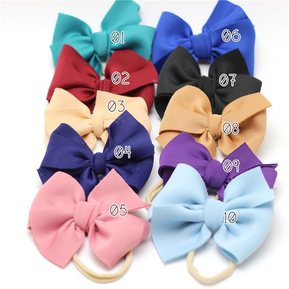 Нейлоновая повязка на голову с большим бантом для маленьких девочек Детские